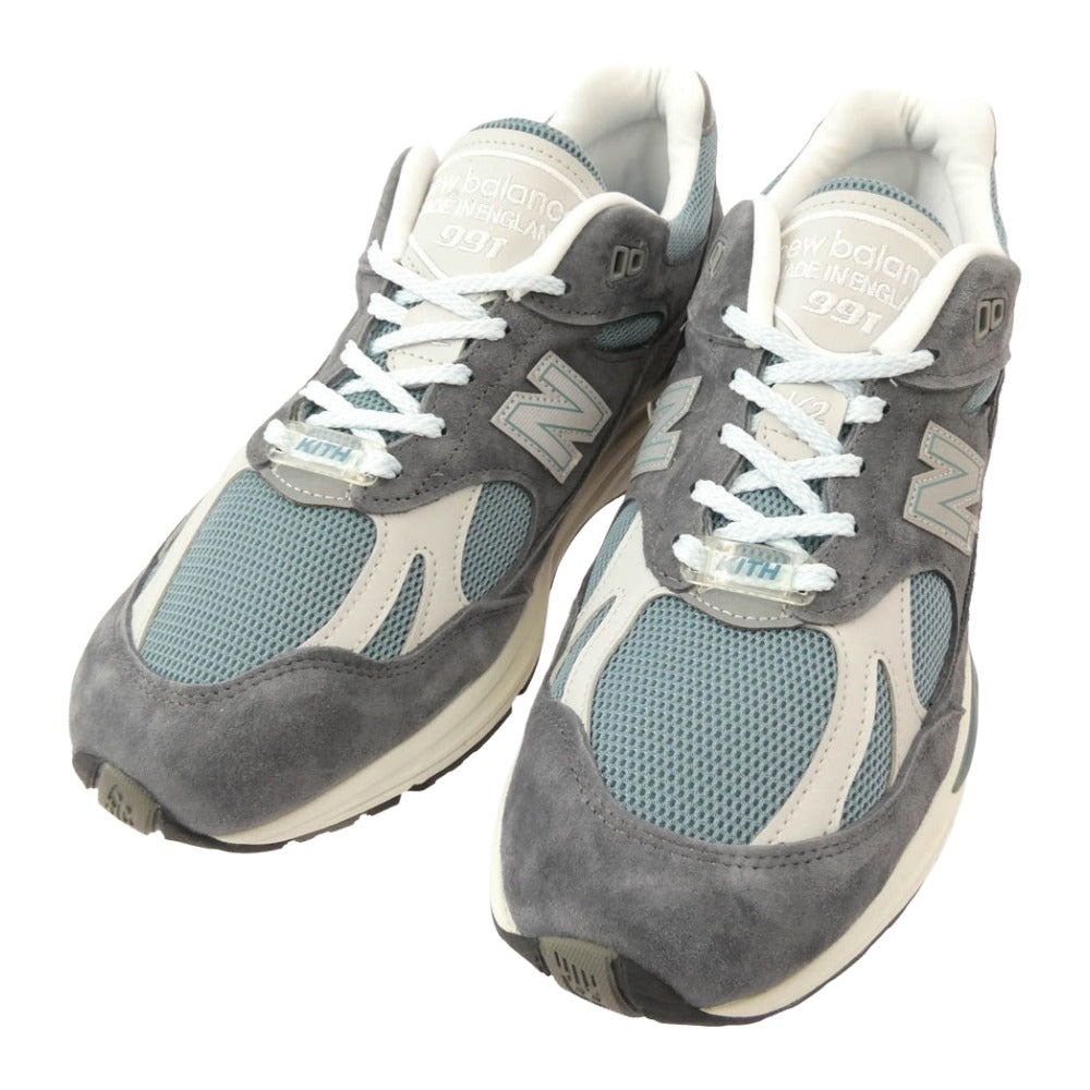 NEW BALANCE ニューバランス U991KH2 × KITH キス 991V2 アスファルト スニーカー【フェイクバスターズ鑑定済み】 グレー系 ブルー系 US10.5【新古品】【未使用】【中古】
