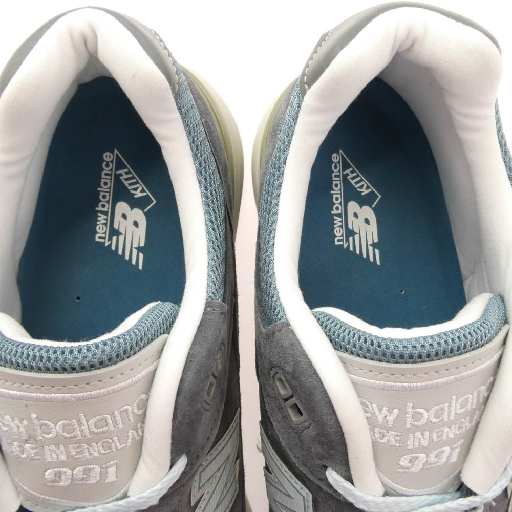 NEW BALANCE ニューバランス U991KH2 × KITH キス 991V2 アスファルト スニーカー【フェイクバスターズ鑑定済み】 グレー系 ブルー系 US10.5【新古品】【未使用】【中古】