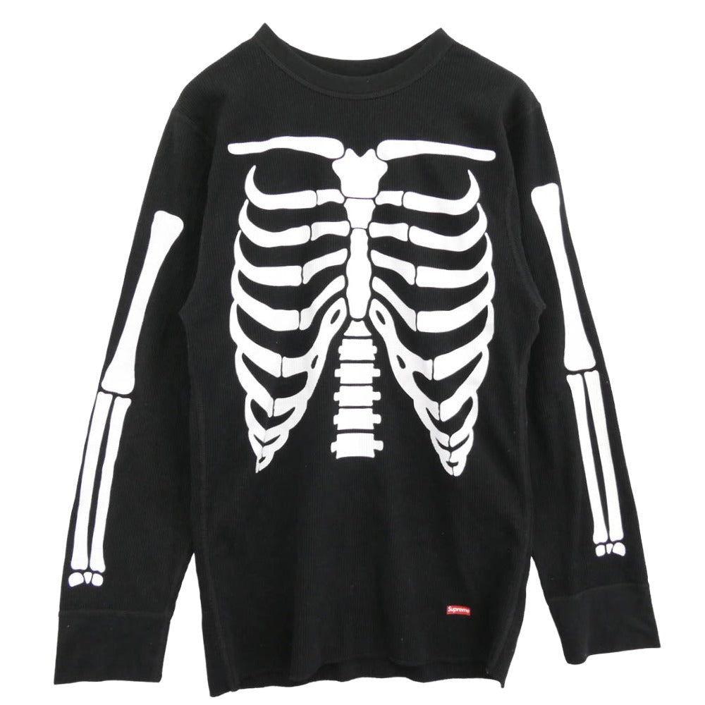 Supreme シュプリーム 25AW Hanes Bones Thermal Crew ヘインズ サーマル クルーネック 長袖 Tシャツ カットソー ブラック系 L【美品】【中古】