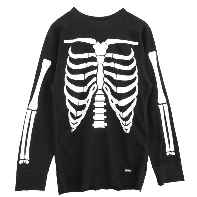 Supreme シュプリーム 25AW Hanes Bones Thermal Crew ヘインズ サーマル クルーネック 長袖 Tシャツ カットソー ブラック系 L【美品】【中古】
