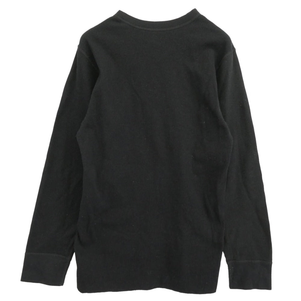 Supreme シュプリーム 25AW Hanes Bones Thermal Crew ヘインズ サーマル クルーネック 長袖 Tシャツ カットソー ブラック系 L【美品】【中古】