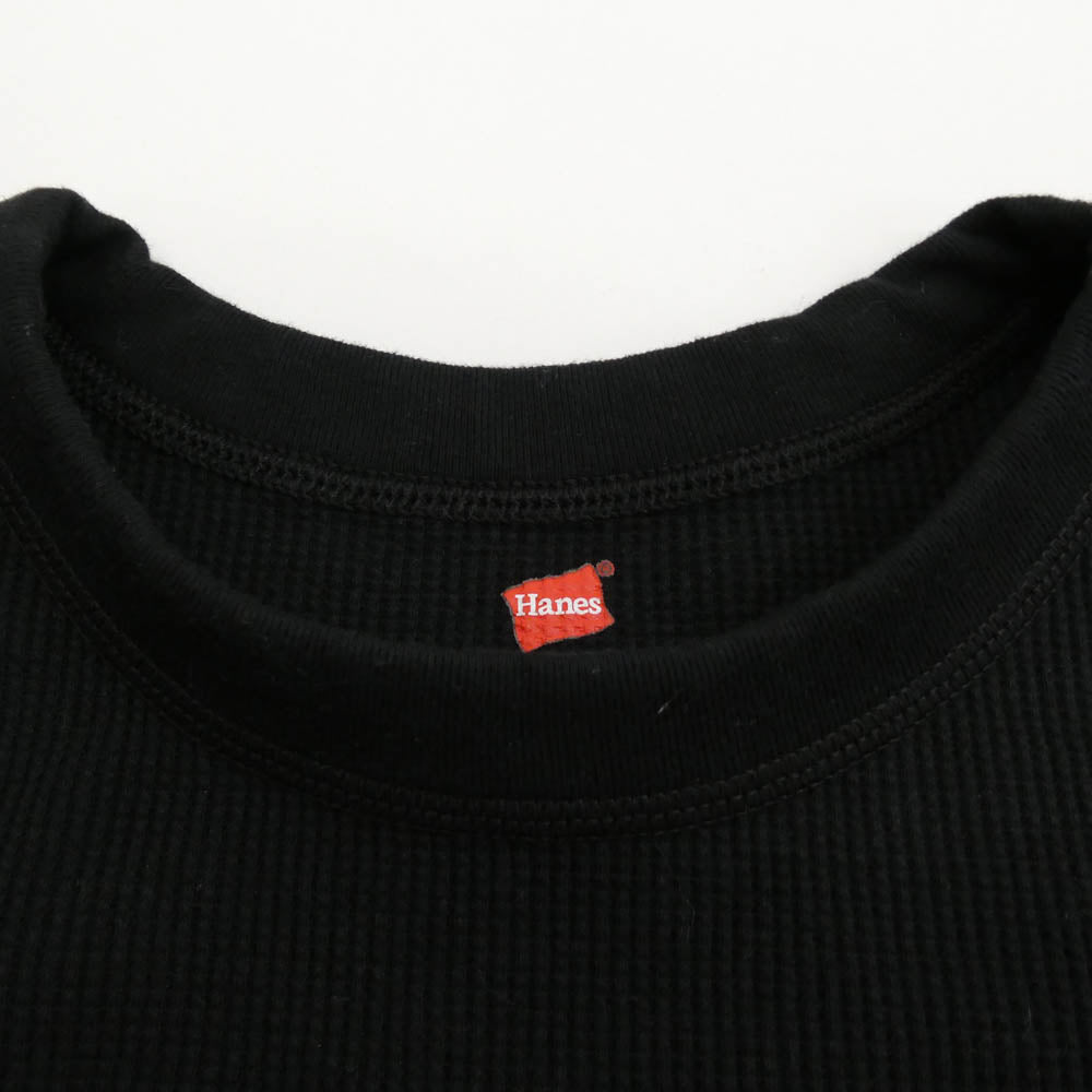 Supreme シュプリーム 25AW Hanes Bones Thermal Crew ヘインズ サーマル クルーネック 長袖 Tシャツ カットソー ブラック系 L【美品】【中古】