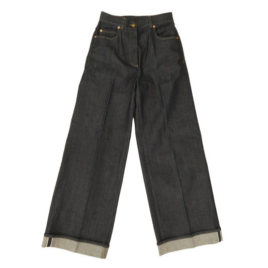 GUCCI グッチ 689097 XDBW2 ホースビット バギー ワイド デニム パンツ インディゴブルー系 27【美品】【中古】