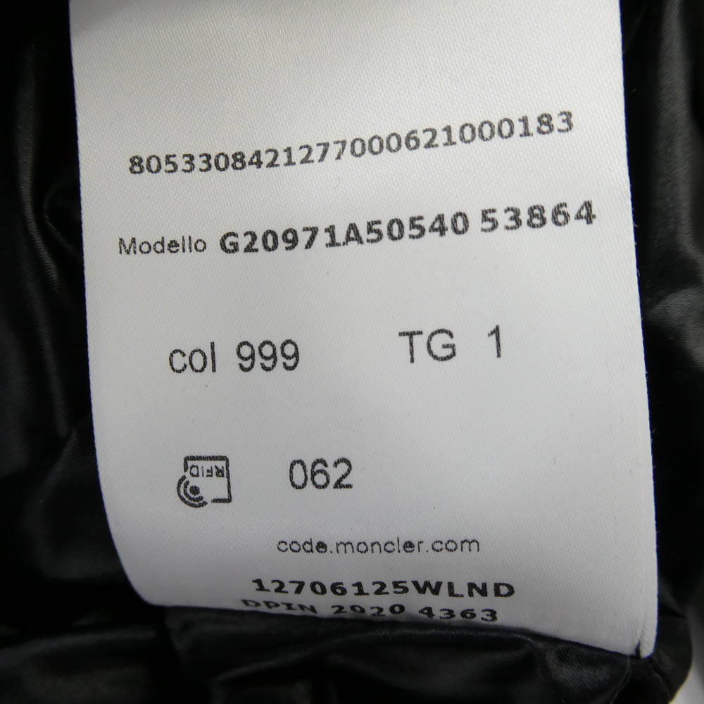MONCLER モンクレール 1A50540 53864 GRENOBLE グルノーブル CAMURAC JACKET ダウンジャケット ブラック系 1【新古品】【未使用】【中古】