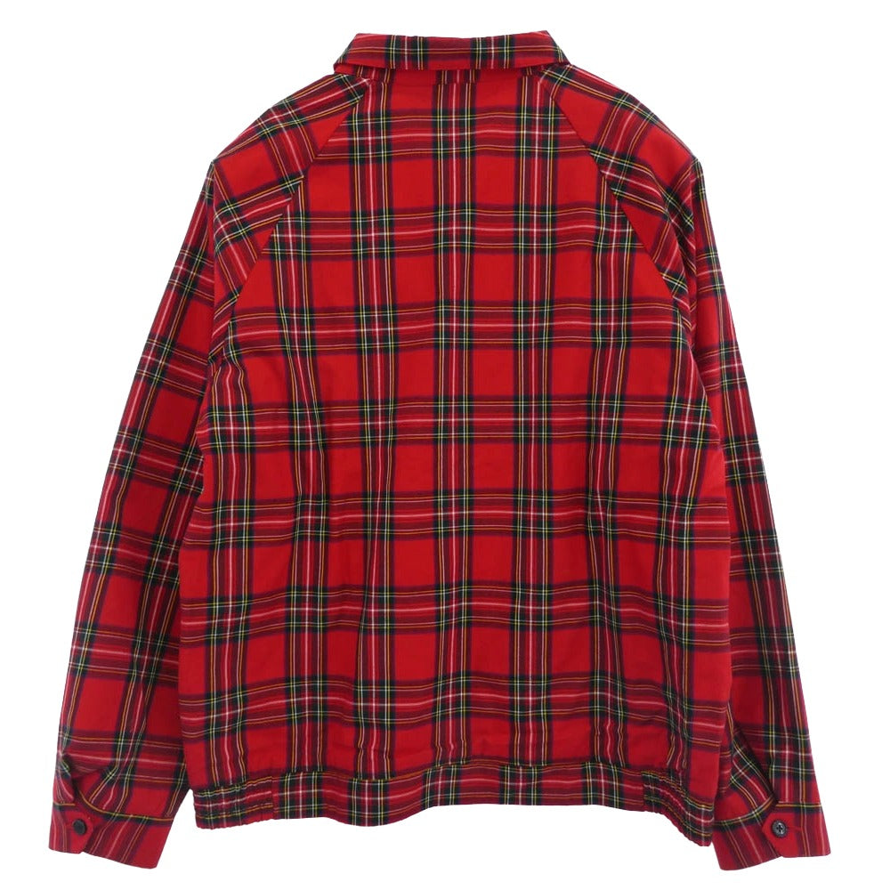 STUSSY ステューシー STYLE# 115405 Bryan JACKET ブライアン タータンチェック ストック ロゴ刺繍 ジップ ジャケット レッド系 マルチカラー系 XL【中古】