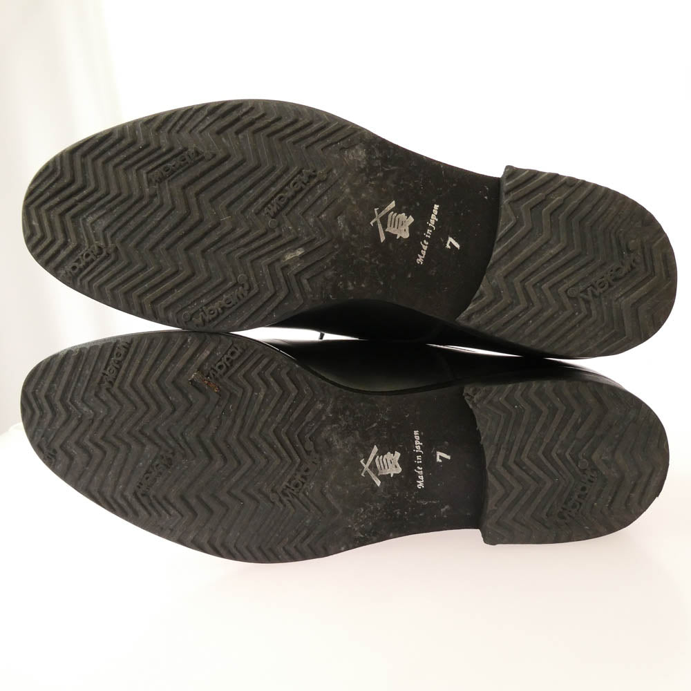 サンヨウヤマチョウ 07402-035 柔二 JUJI ストレートチップ シューズ ブラック系 7【中古】