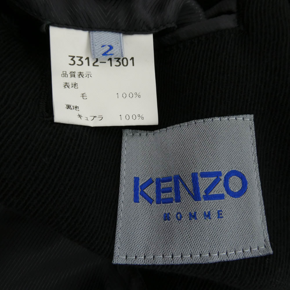 KENZO ケンゾー HOMME オム オールド ウール トレンチ コート ブラック系 2【中古】 KENZO ケンゾー HOMME オム オールド ウール トレンチ コート ブラック