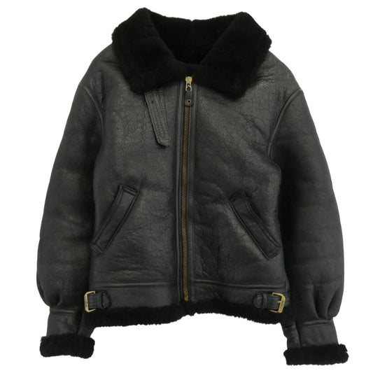 AVIREX アヴィレックス USA製 B-3 ムートン ボア ジャケット ブラック系 40【中古】