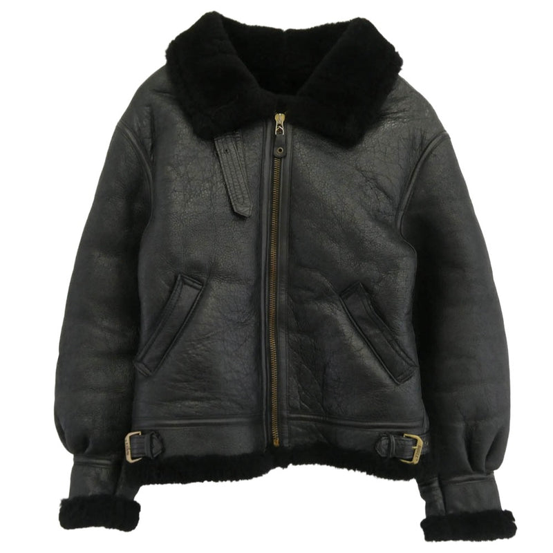 AVIREX アヴィレックス USA製 B-3 ムートン ボア ジャケット ブラック系 40【中古】