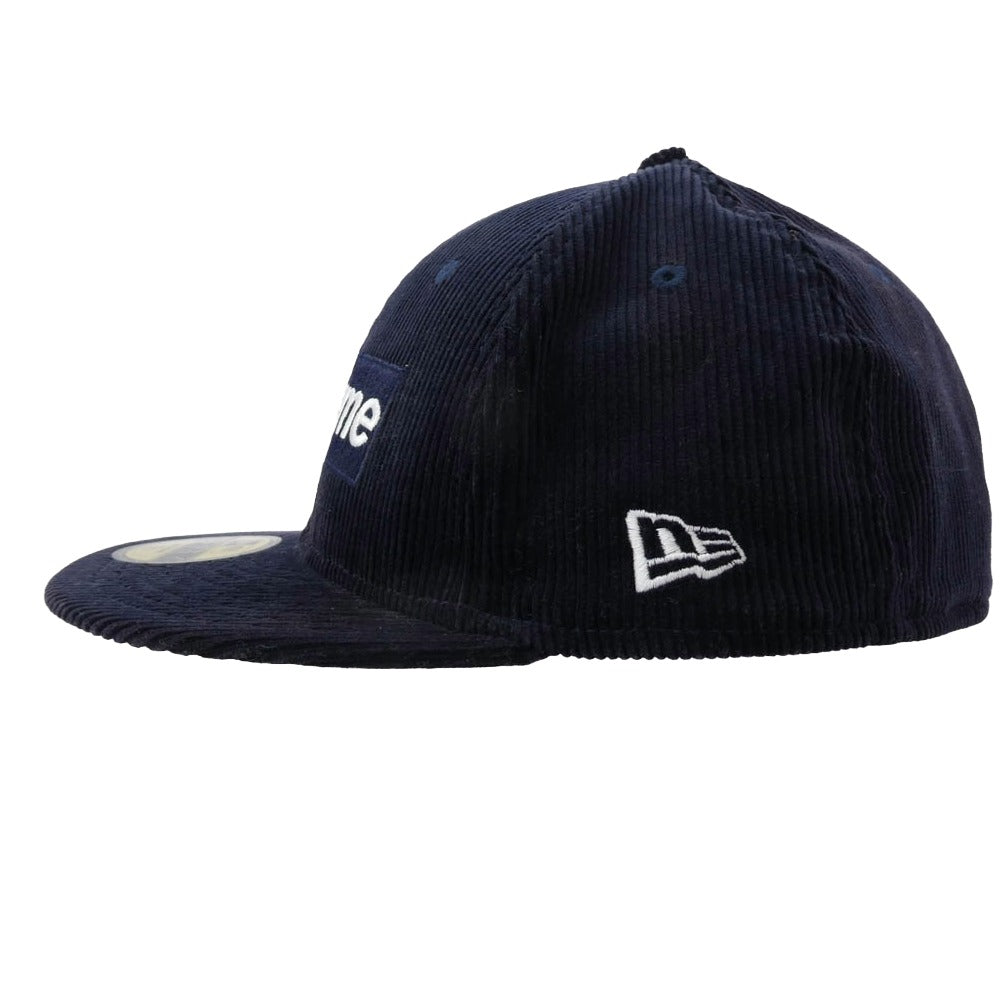 Supreme シュプリーム 15aw × New Era Corduroy Box Logo Cap ニューエラ コーデュロイボックスロゴ キャップ ネイビー系 60.6cm【中古】
