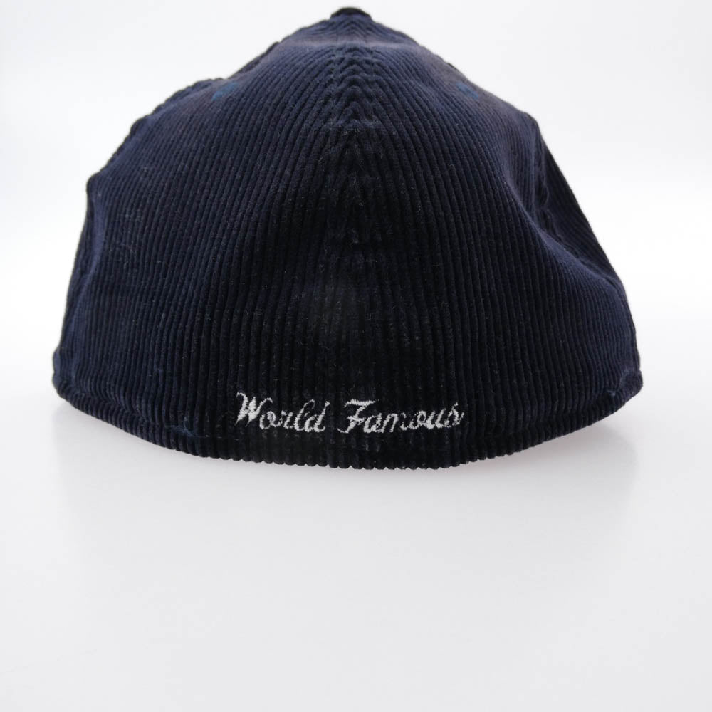Supreme シュプリーム 15aw × New Era Corduroy Box Logo Cap ニューエラ コーデュロイボックスロゴ キャップ ネイビー系 60.6cm【中古】