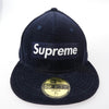 Supreme シュプリーム 15aw × New Era Corduroy Box Logo Cap ニューエラ コーデュロイボックスロゴ キャップ ネイビー系 60.6cm【中古】