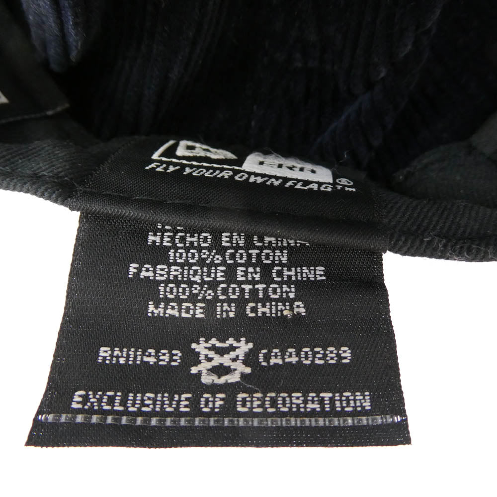 Supreme シュプリーム 15aw × New Era Corduroy Box Logo Cap ニューエラ コーデュロイボックスロゴ キャップ ネイビー系 60.6cm【中古】