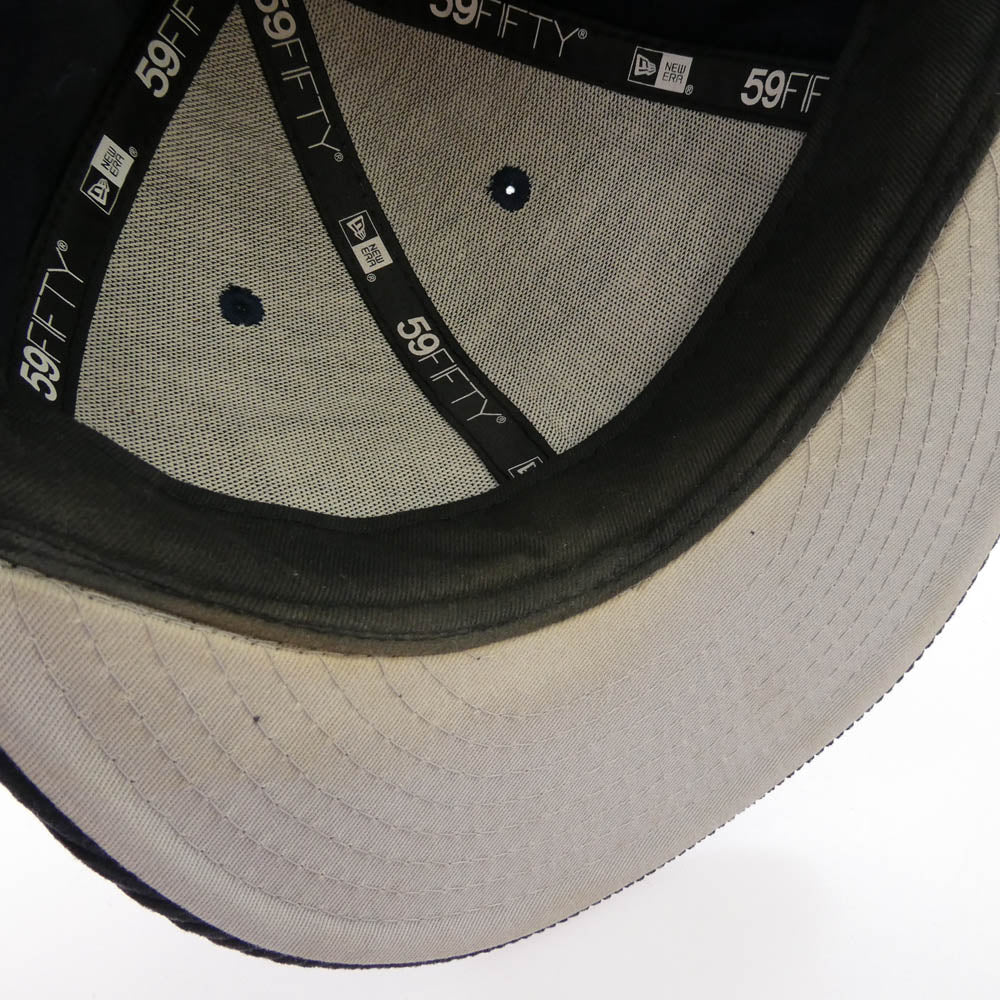 Supreme シュプリーム 15aw × New Era Corduroy Box Logo Cap ニューエラ コーデュロイボックスロゴ キャップ ネイビー系 60.6cm【中古】