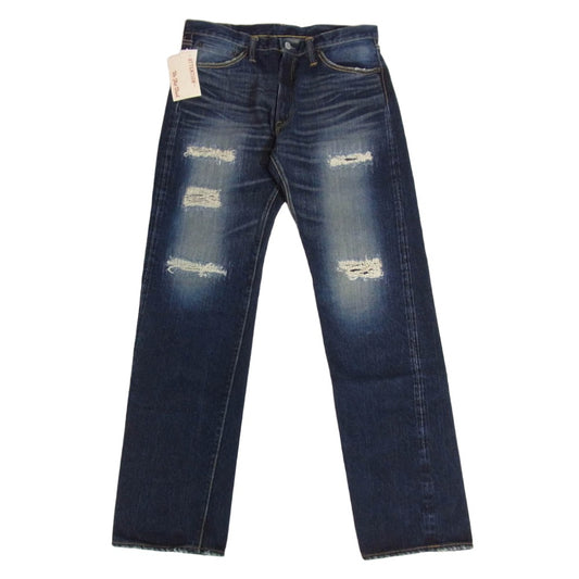 THE FLAT HEAD ザフラットヘッド 3009ZR リメイク ナロー ストレート デニム ジーンズ インディゴブルー系 34【極上美品】【中古】