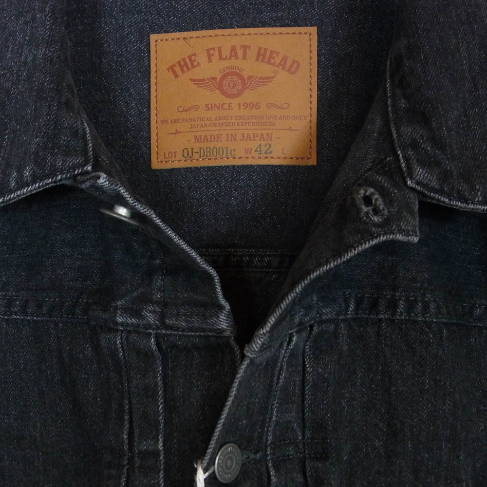 THE FLAT HEAD ザフラットヘッド FN-OJ-DB001 12.5oz 加工 ブラックデニム ジャケット 40sモデル ブラック系 42【極上美品】【中古】