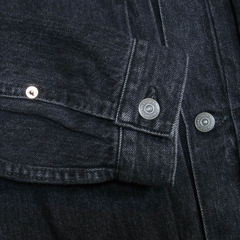 THE FLAT HEAD ザフラットヘッド FN-OJ-DB001 12.5oz 加工 ブラックデニム ジャケット 40sモデル ブラック系 42【極上美品】【中古】