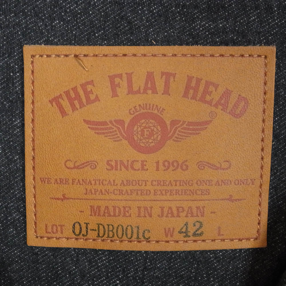 THE FLAT HEAD ザフラットヘッド FN-OJ-DB001 12.5oz 加工 ブラックデニム ジャケット 40sモデル ブラック系 42【極上美品】【中古】