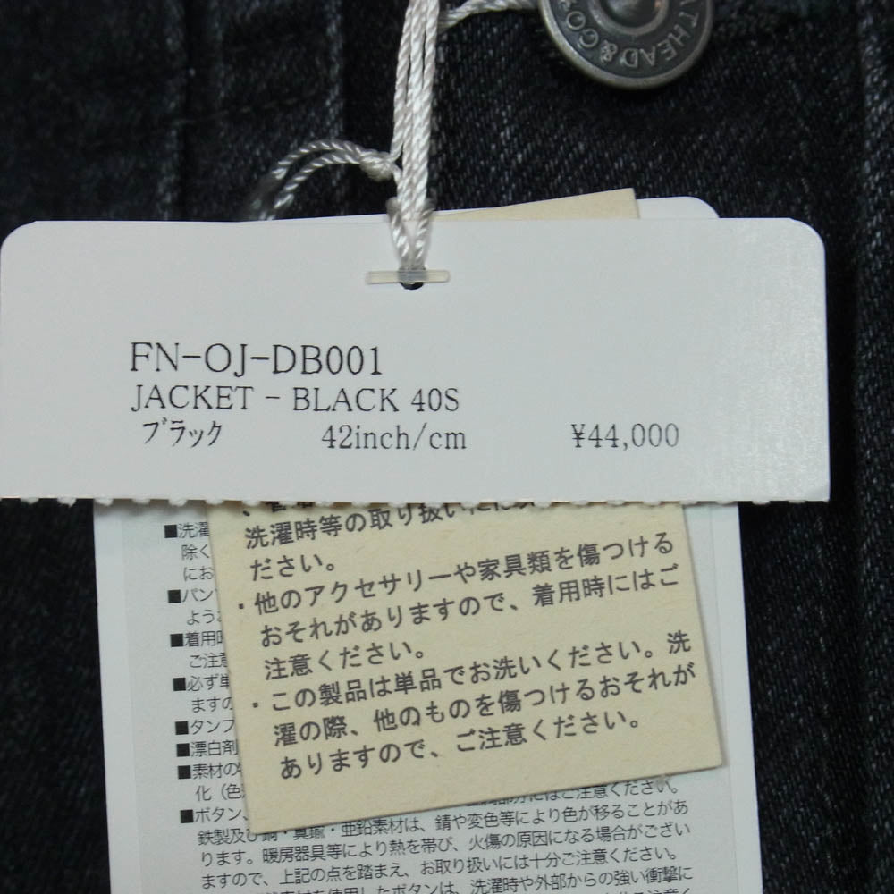 THE FLAT HEAD ザフラットヘッド FN-OJ-DB001 12.5oz 加工 ブラックデニム ジャケット 40sモデル ブラック系 42【極上美品】【中古】