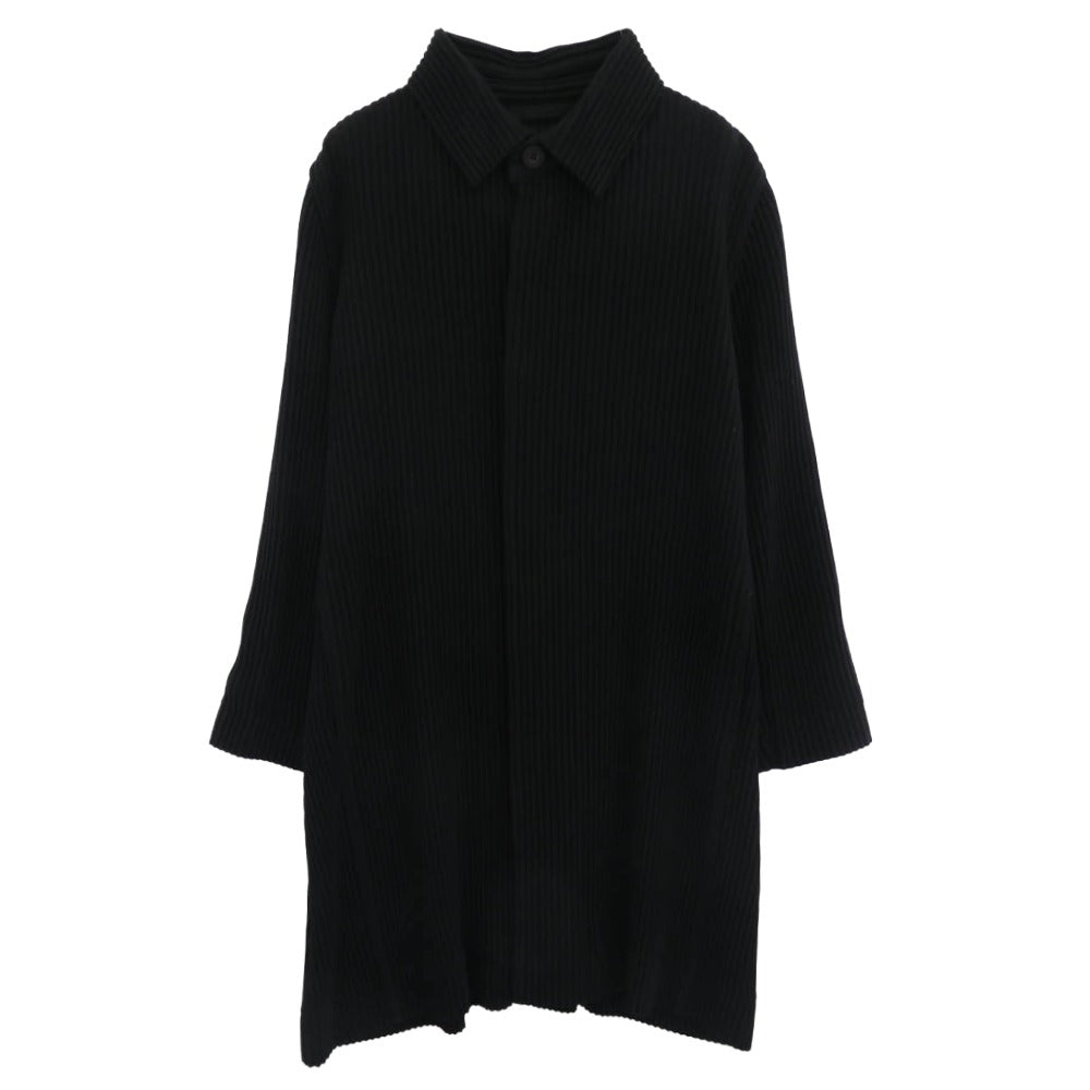 HOMME PLISSE ISSEY MIYAKE オム プリッセ イッセイミヤケ 17AW プリーツ ロング コート ブラック系 1【中古】