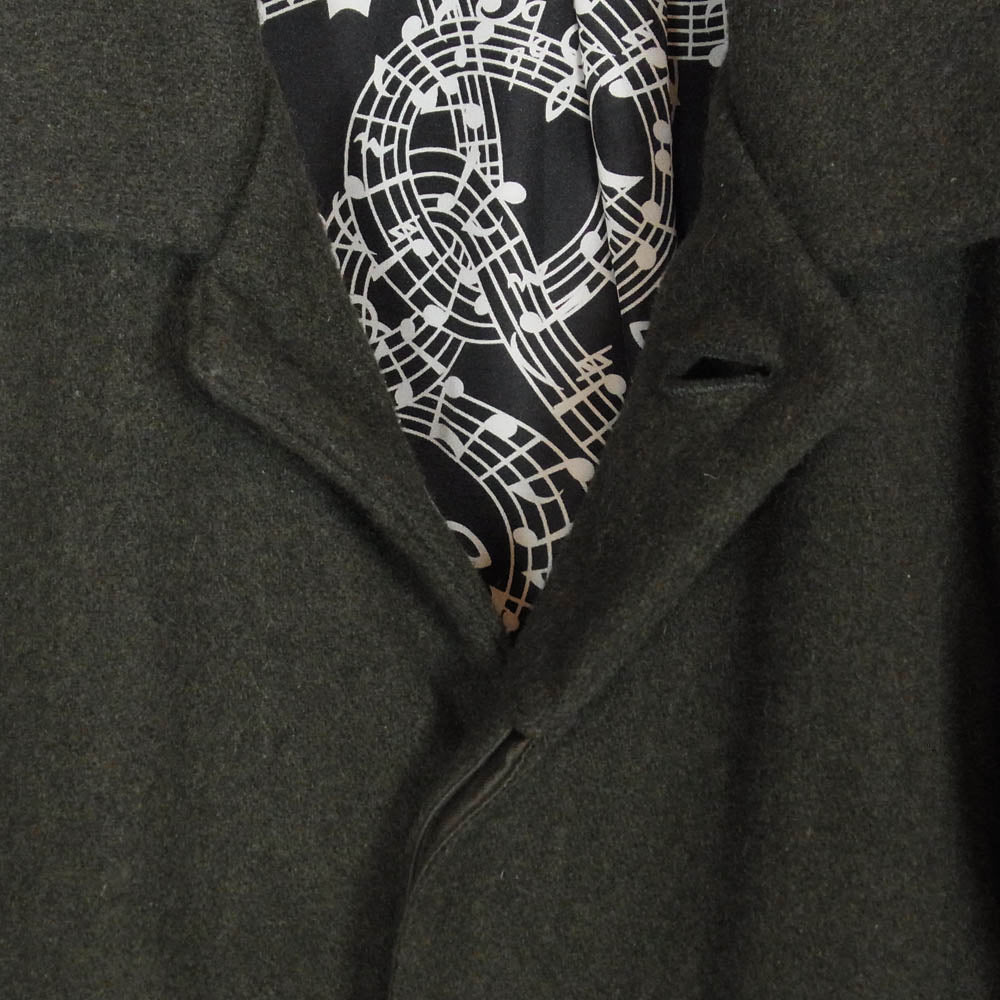 NUMBER(N)INE ナンバーナイン STUDIOUS 別注 カシミヤ混 ステンカラー コート モスグリーン系 1【中古】