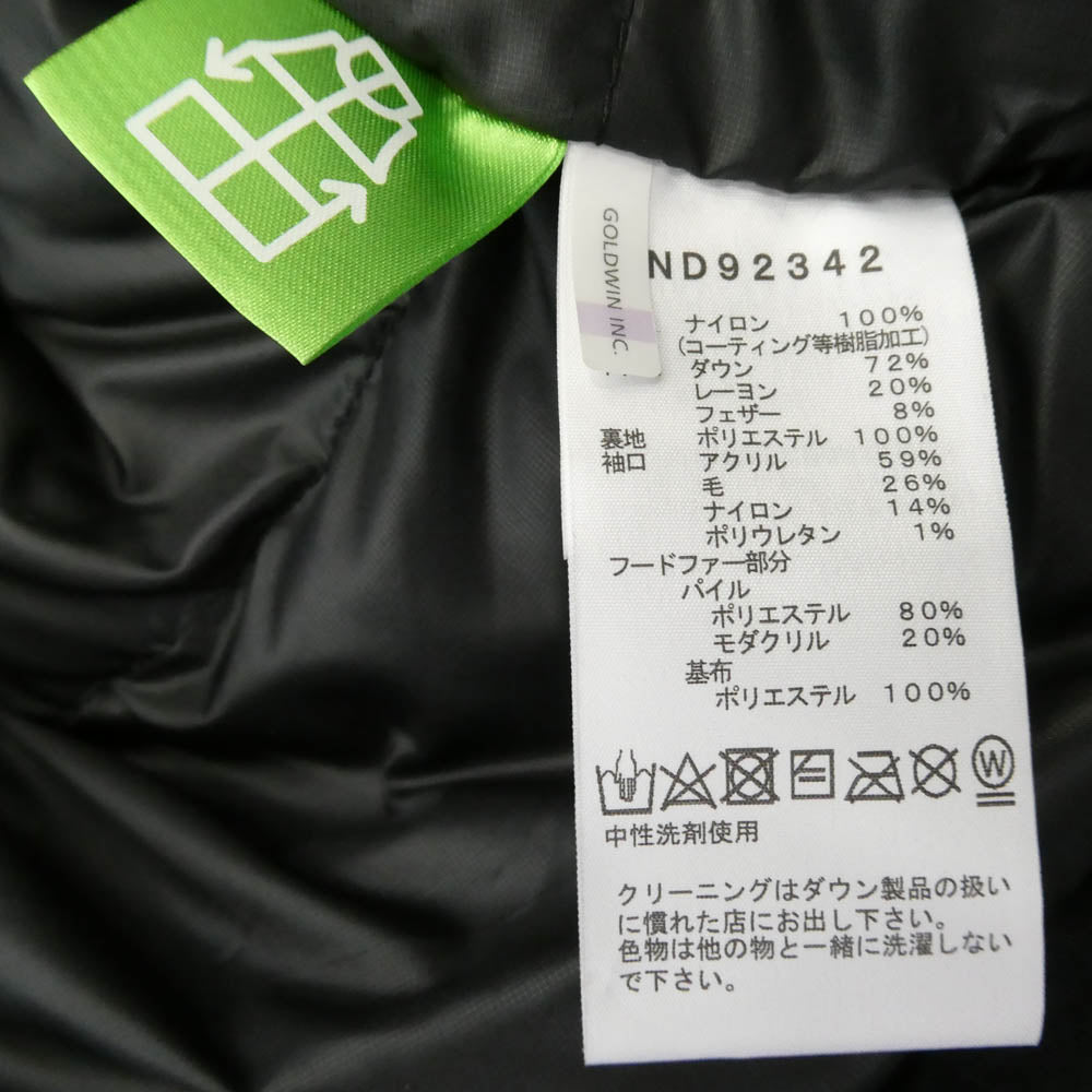 THE NORTH FACE ノースフェイス ND92342 Antarctica Parka アンタークティカ パーカ ファー ダウン ジャケット ブラック ブラック系 M【新古品】【未使用】【中古】