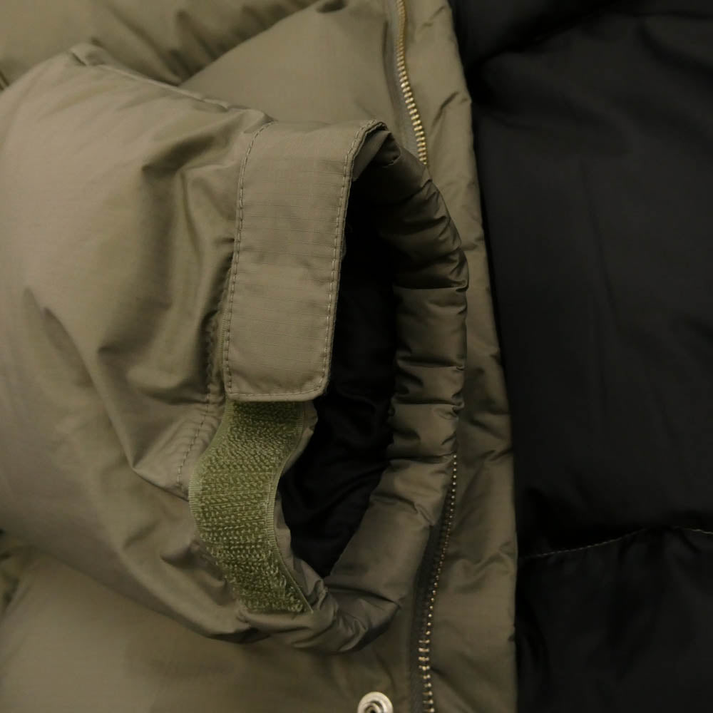 WACKO MARIA ワコマリア × NANGA DOWN JACKET TYPE-1 ナンガ ロゴ刺繍 ジップアップ ダウン ジャケット グリーン系 XL【中古】