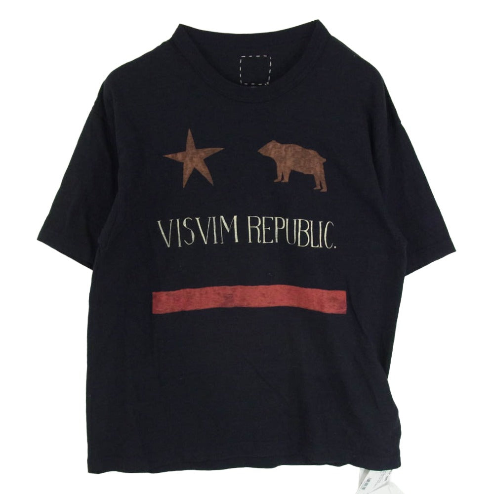 VISVIM ビズビム 25AW 0125205010024 JUMBO TEE S/S REPUBLICNAVY ジャンボ 半袖 Tシャツ カットソー ネイビー系 1【中古】