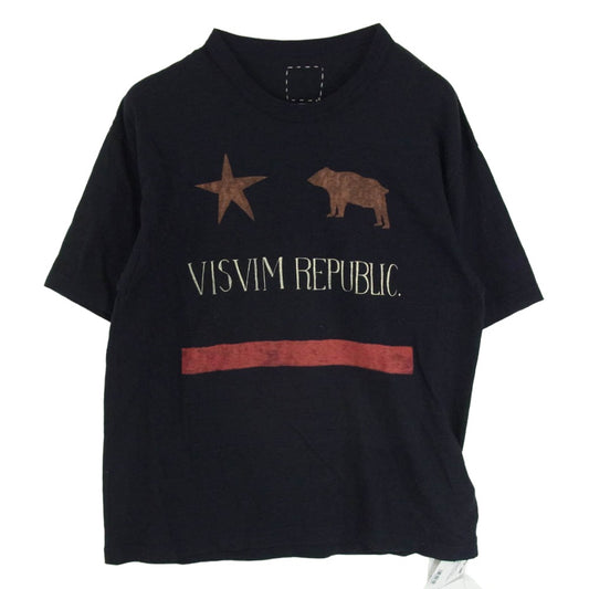 VISVIM ビズビム 25AW 0125205010024 JUMBO TEE S/S REPUBLICNAVY ジャンボ 半袖 Tシャツ カットソー ネイビー系 1【中古】