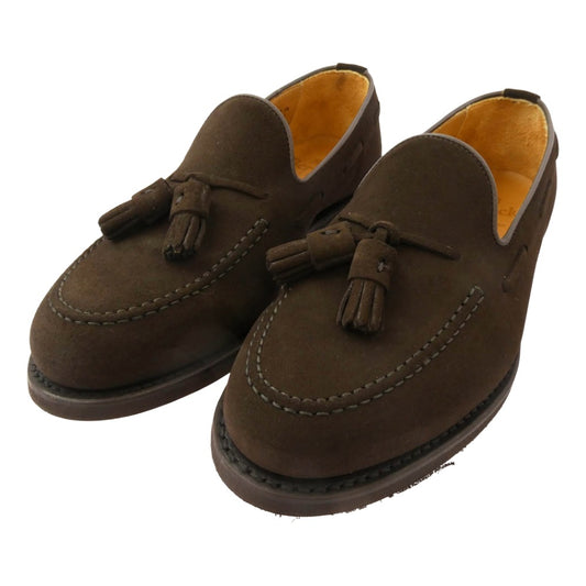 Berwick バーウィック 8491SBVIDB タッセル スエード ローファー シューズ ブラウン系 5.5【中古】