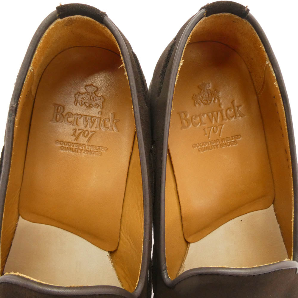 Berwick バーウィック 8491SBVIDB タッセル スエード ローファー シューズ ブラウン系 5.5【中古】