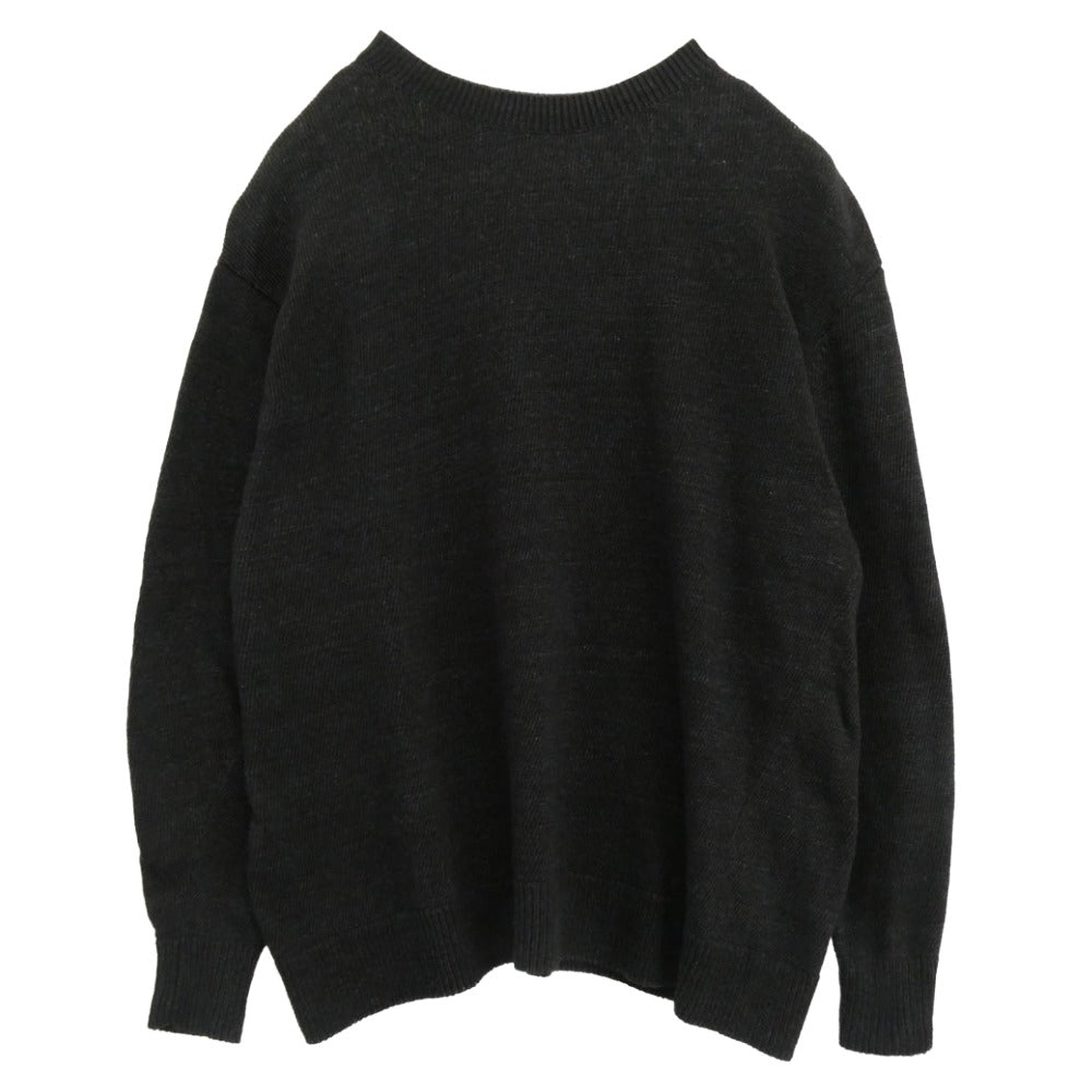 COMOLI コモリ 25SS B01-06007 7G クルーネック ニット セーター ブラック系 1【中古】