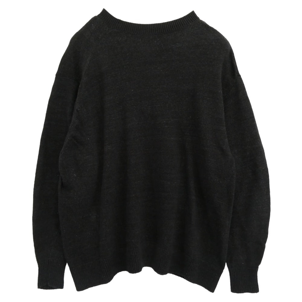 COMOLI コモリ 25SS B01-06007 7G クルーネック ニット セーター ブラック系 1【中古】