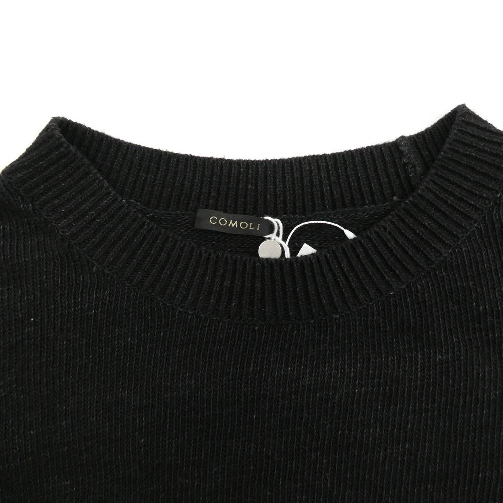 COMOLI コモリ 25SS B01-06007 7G クルーネック ニット セーター ブラック系 1【中古】