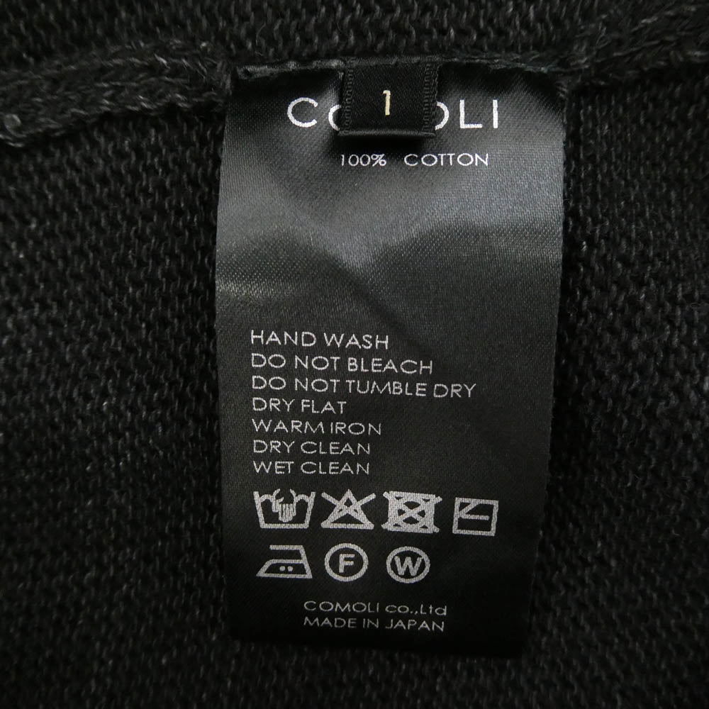 COMOLI コモリ 25SS B01-06007 7G クルーネック ニット セーター ブラック系 1【中古】