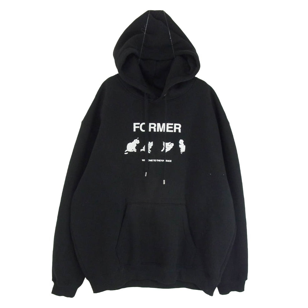 フォーマー ロゴ プリント プルオーバー パーカー ブラック系 XL【中古】