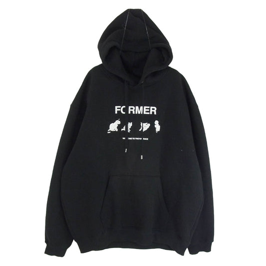 フォーマー ロゴ プリント プルオーバー パーカー ブラック系 XL【中古】