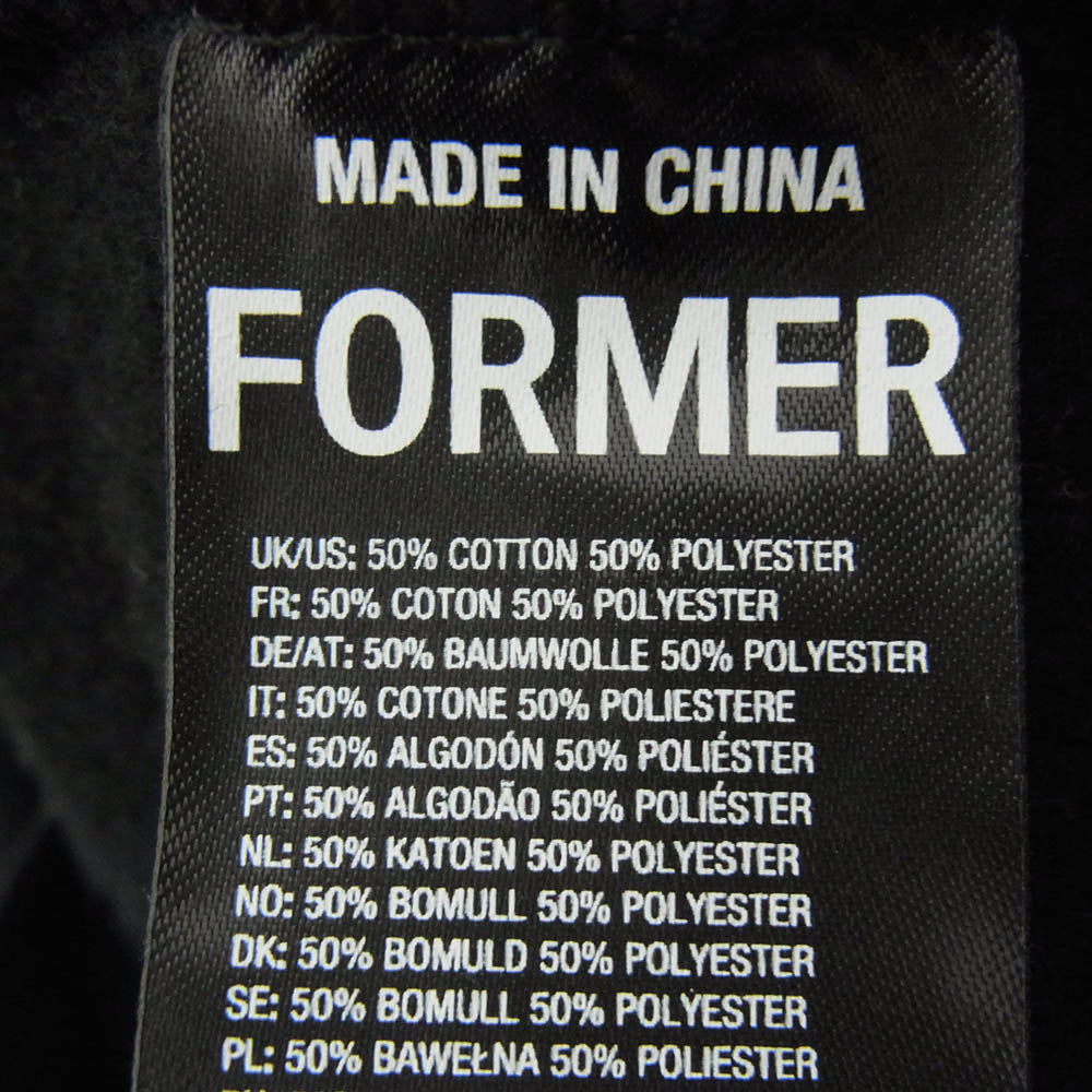 フォーマー ロゴ プリント プルオーバー パーカー ブラック系 XL【中古】