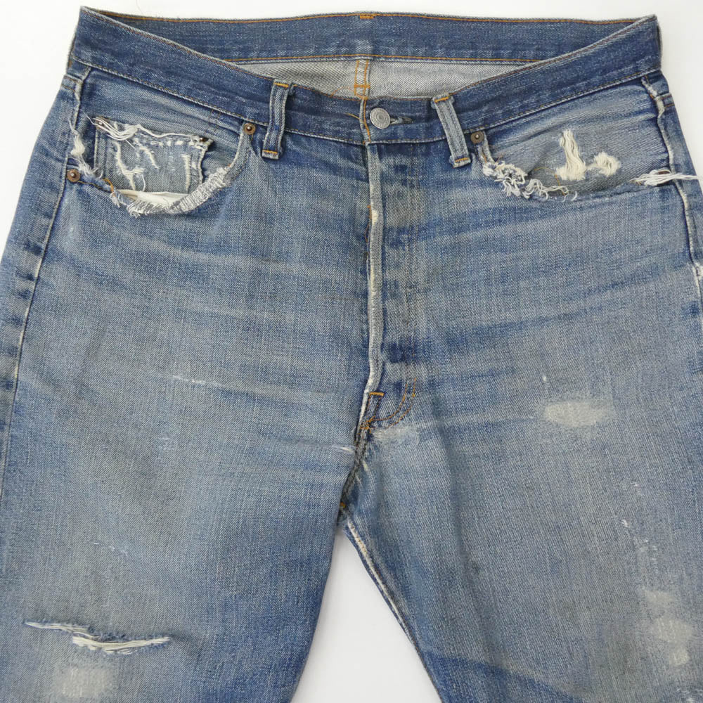 Levi's リーバイス 70s 75年製 501 66前期 ボタン裏刻印2 ボタンフライ デニムパンツ インディゴブルー系【中古】