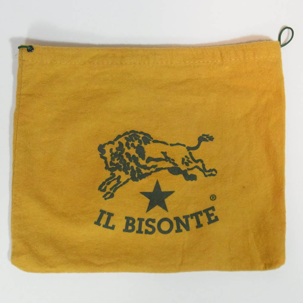 IL BISONTE イルビゾンテ レザー がま口 ショルダー ポシェット バッグ ライトブラウン系【中古】