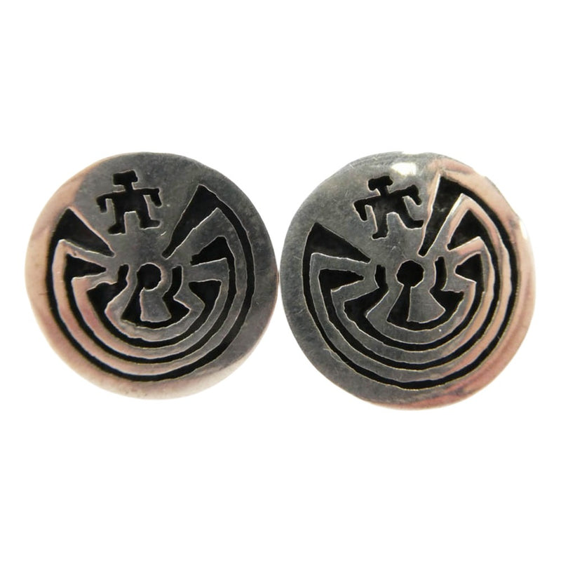 JASON TAKALA ジェイソンタカラ インディアンジュエリー ホピ族 マンインザメイズ ピアス 両耳セット シルバー系 表記なし【中古】