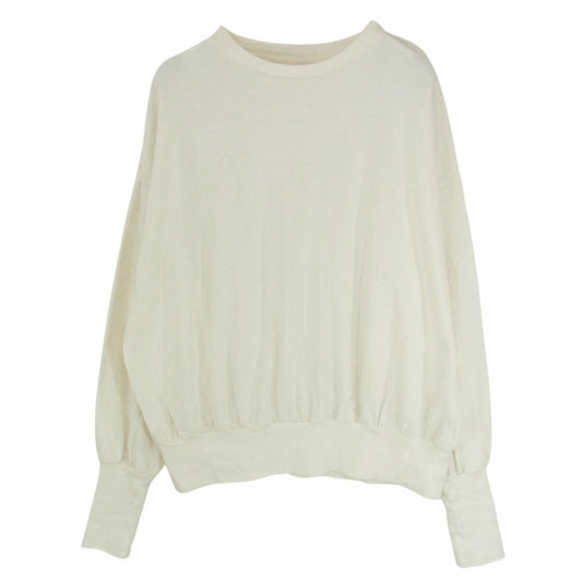 barbell object bo-05c04 bo top ヘンプ混 天竺 長袖 ロングスリーブ カットソー Tシャツ オフホワイト系 FREE【中古】