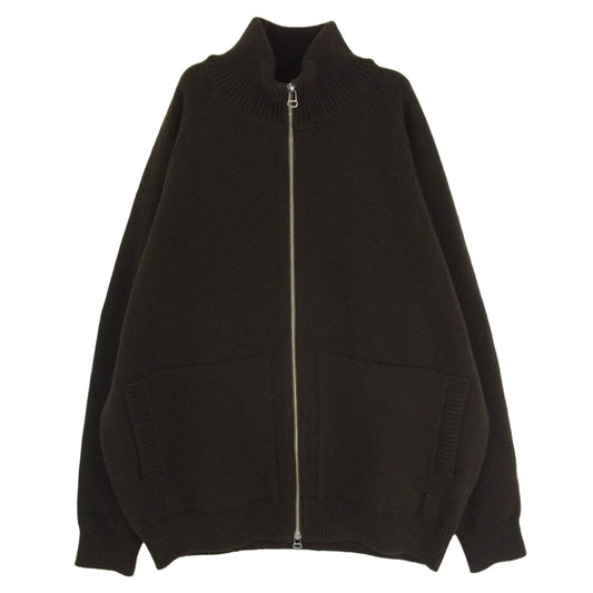 yoko sakamoto ヨーコサカモト 25AW YS-25AW-92 Drivers Knit 5G 天竺編みウール カシミヤシルク混 ドライバーズニット ブラウン系 M【中古】