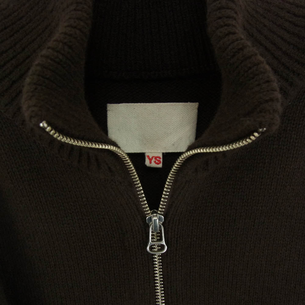 yoko sakamoto ヨーコサカモト 25AW YS-25AW-92 Drivers Knit 5G 天竺編みウール カシミヤシルク混 ドライバーズニット ブラウン系 M【中古】