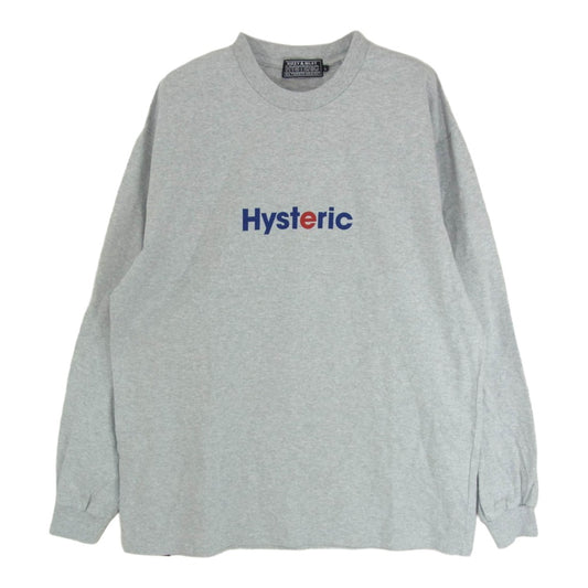 HYSTERIC GLAMOUR ヒステリックグラマー 24AW 02243CL08 METAL HYSTERIC L/S TEE メタル ヒステリック ロングスリーブ 長袖 Tシャツ カットソー グレー系 L【中古】