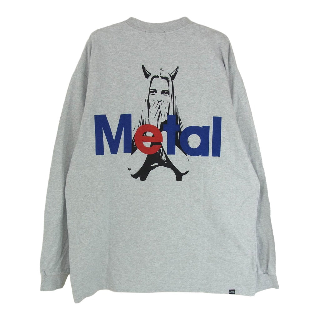 HYSTERIC GLAMOUR ヒステリックグラマー 24AW 02243CL08 METAL HYSTERIC L/S TEE メタル ヒステリック ロングスリーブ 長袖 Tシャツ カットソー グレー系 L【中古】