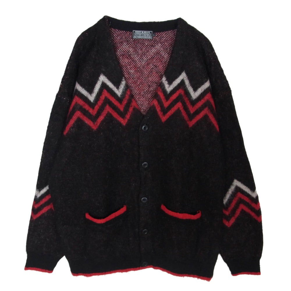 HYSTERIC GLAMOUR ヒステリックグラマー 23AW 02233ND04 SPEAK NO EVIL ジャガード カーディガン ブラック系 L【中古】