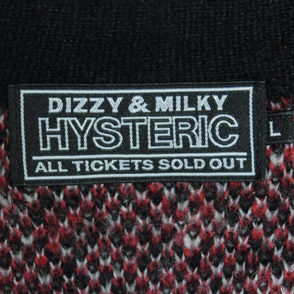 HYSTERIC GLAMOUR ヒステリックグラマー 23AW 02233ND04 SPEAK NO EVIL ジャガード カーディガン ブラック系 L【中古】