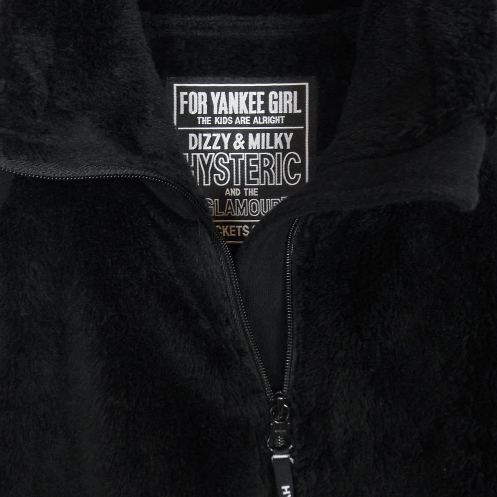 HYSTERIC GLAMOUR ヒステリックグラマー 23AW 02233CJ01 HYS SCRATCH ポーラテック スタンドカラー フリース ジップ ジャケット ブルゾン ブラック系 XL【中古】