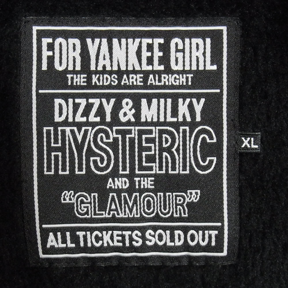 HYSTERIC GLAMOUR ヒステリックグラマー 23AW 02233CJ01 HYS SCRATCH ポーラテック スタンドカラー フリース ジップ ジャケット ブルゾン ブラック系 XL【中古】